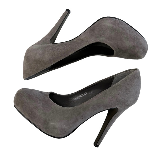 ASH Eloise Grey Suede Stiletto Platform High Heels Size 38/ US 7.5-8 - Picture 5 of 16